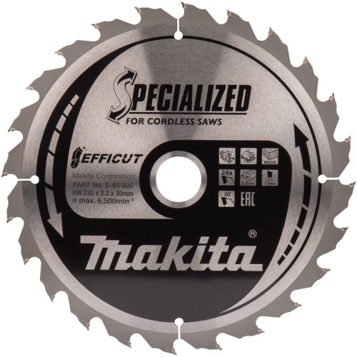 Диск пильный для дерева EFFICUT, 235x30х2.2 мм, 24T Makita E-01909