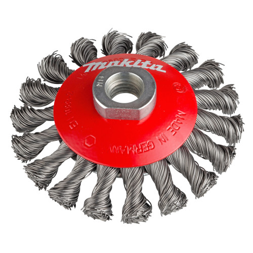 Щётка конусная 100 мм из стальной проволоки 0,5 мм, M14 для УШМ Makita P-04494