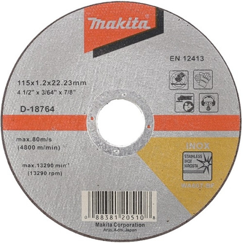 Диск отрезной для нержавеющей стали, А60Т, 115х1.2х22.23 мм Makita D-18764