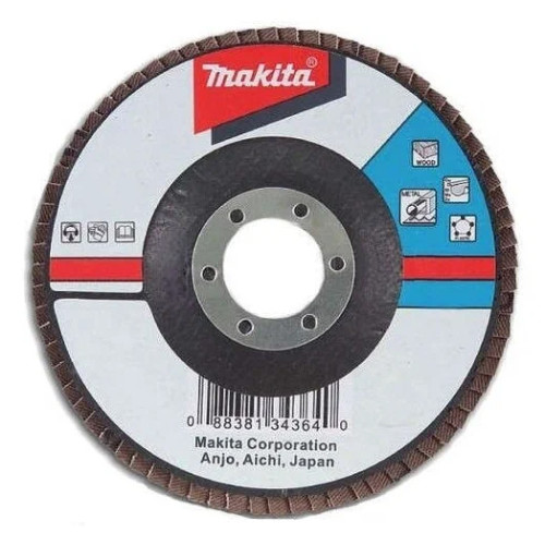 Лепестковый шлифовальный диск А60, 180мм, стекловолокно, угловой Makita D-27143