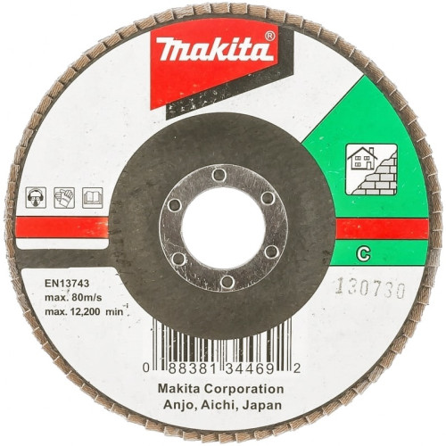 Лепестковый шлифовальный диск C40, 115 мм, стекловолокно, плоский Makita D-28036