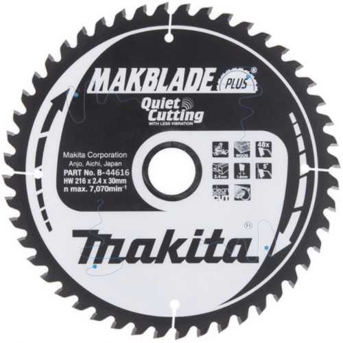 Диск для дерева Makblade-Plus 216x2.4x30, 48T, ATB Makita B-44616