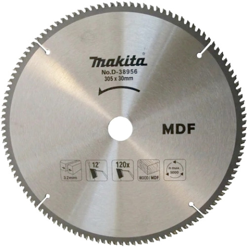 Пильный диск для дерева и МДФ 305x3.2x30 мм, 120T, 12G, Standart Makita D-38956