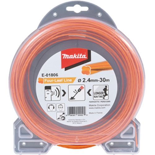 Леска бесшумная спиральная Клевер, 2.4 мм, 30 м Makita E-01806