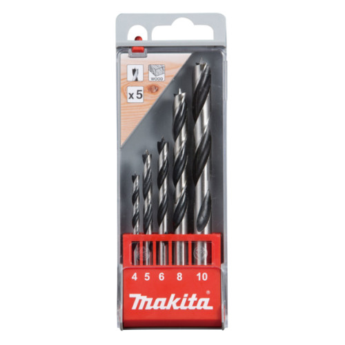 Набор сверл по дереву, 5 шт. (4,5,6,8,10 мм)  Makita D-72861