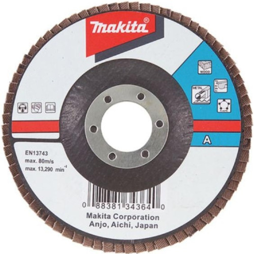 Лепестковый шлифовальный диск А40, 115 мм, стекловолокно, плоский Makita D-27230