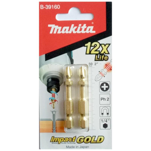 Насадка Impact Gold Double Torsion PH2, 50 мм, E-form (MZ), 2 шт Makita B-39160