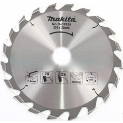 Пильный диск для дерева,235x30/25/25.4x2.4x20T, Makita, D-03925